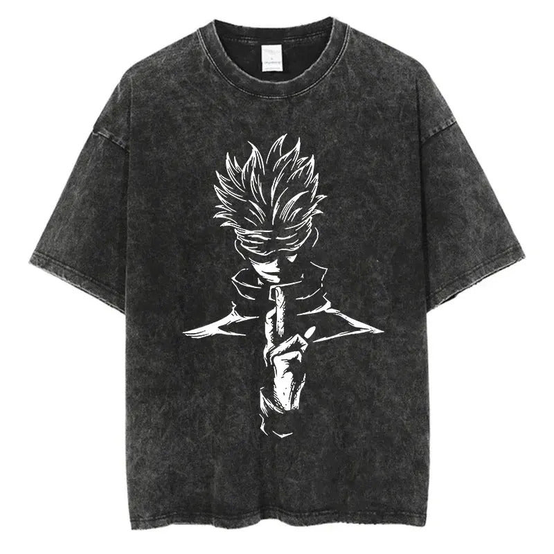 European Size Cotton Anime Jujutsu Kaisen Gojo Satoru T Shirts Wa