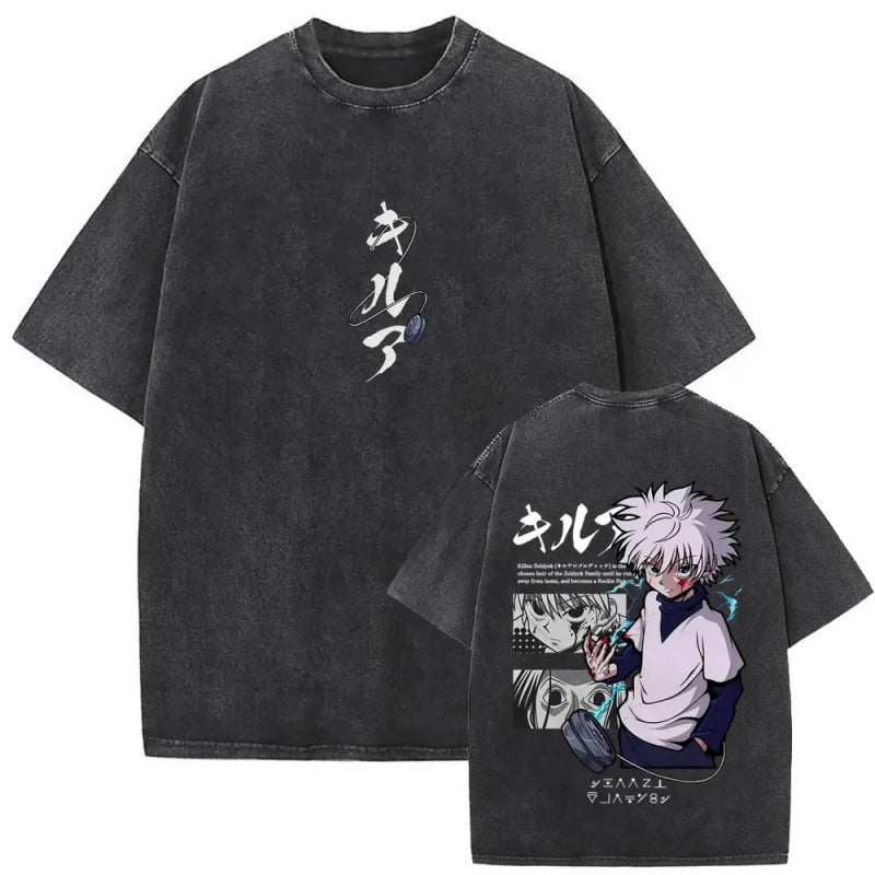 European Size Cotton Washed Vintage Anime Hunter X Hunter Hisoka