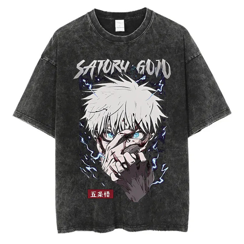 European Size Cotton Anime Jujutsu Kaisen Gojo Satoru T Shirts Wa