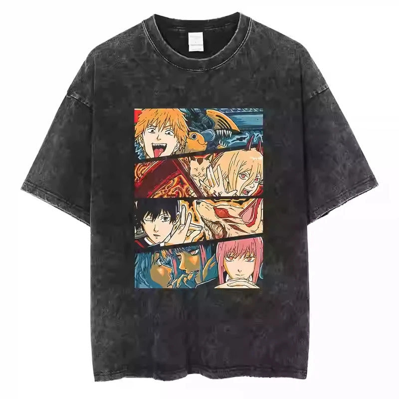 Anime Chainsaw Man T-Shirt Denji Power Makim