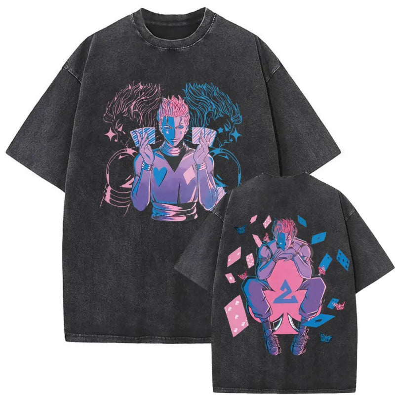 European Size Cotton Washed Vintage Anime Hunter X Hunter Hisoka