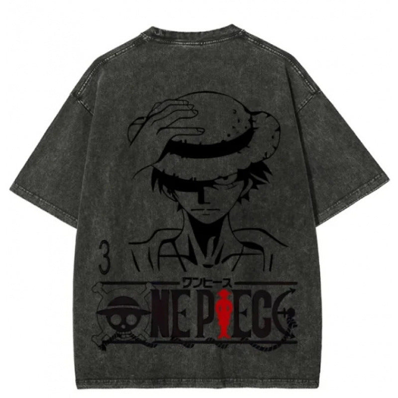 One Piece Vintage Black T-Shirt Men'S One-Pi