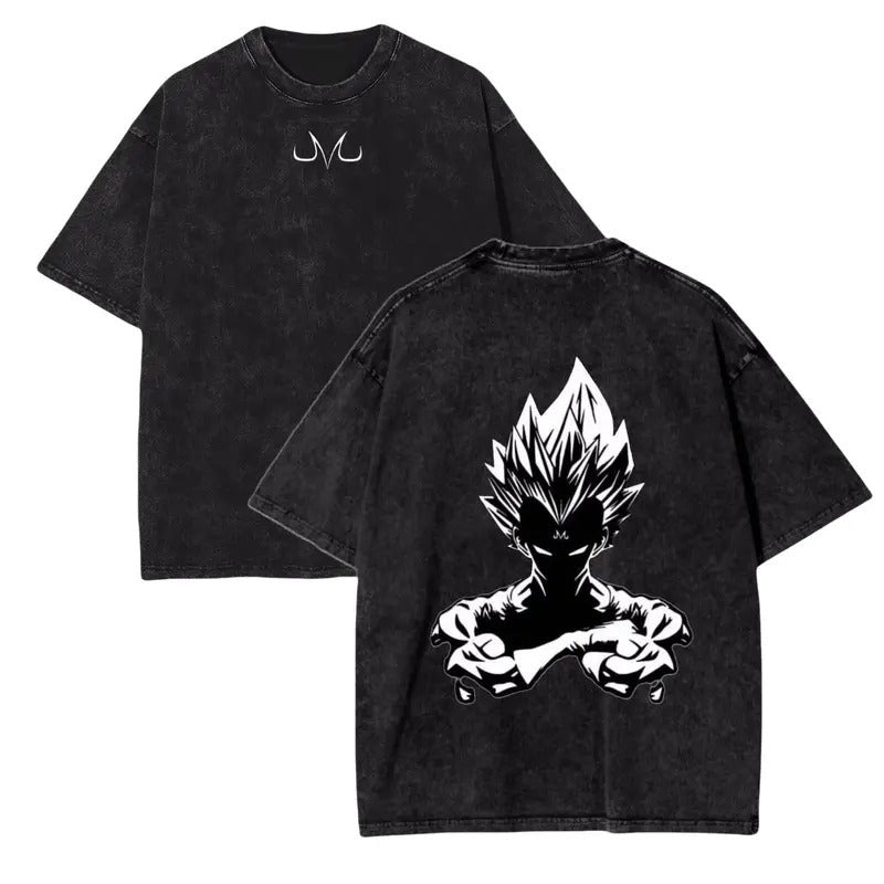 Dragon Ball Vegeta Anime Washed Graphic T-Sh