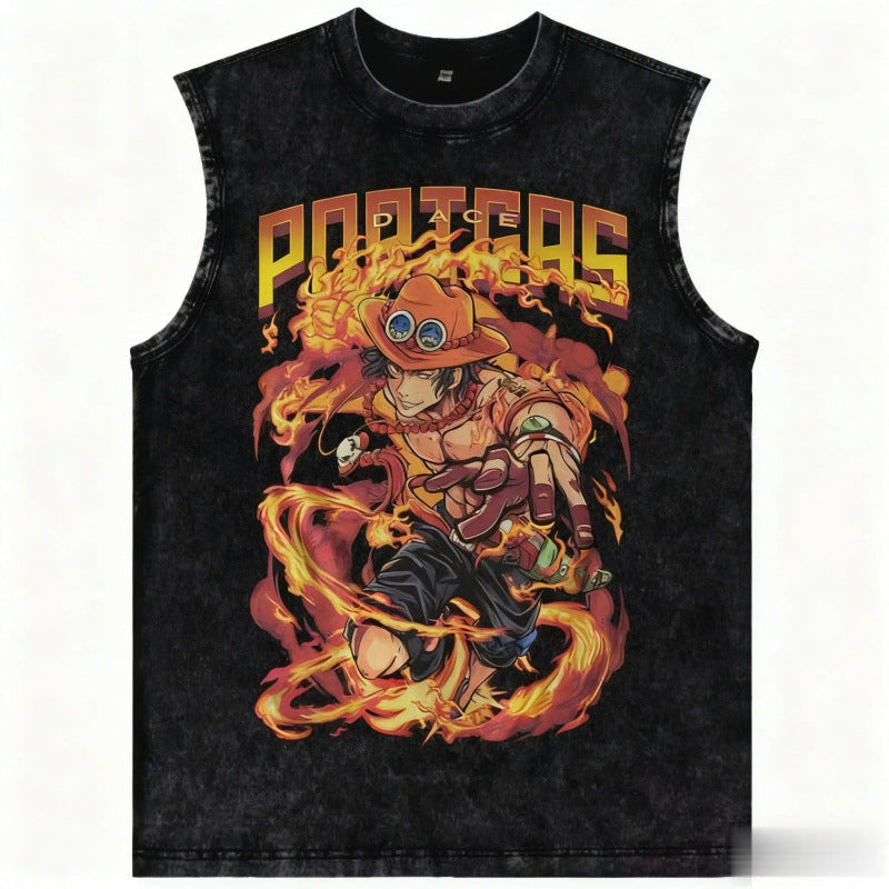 One Piece Anime Gym Vest Harajuku Streetwear