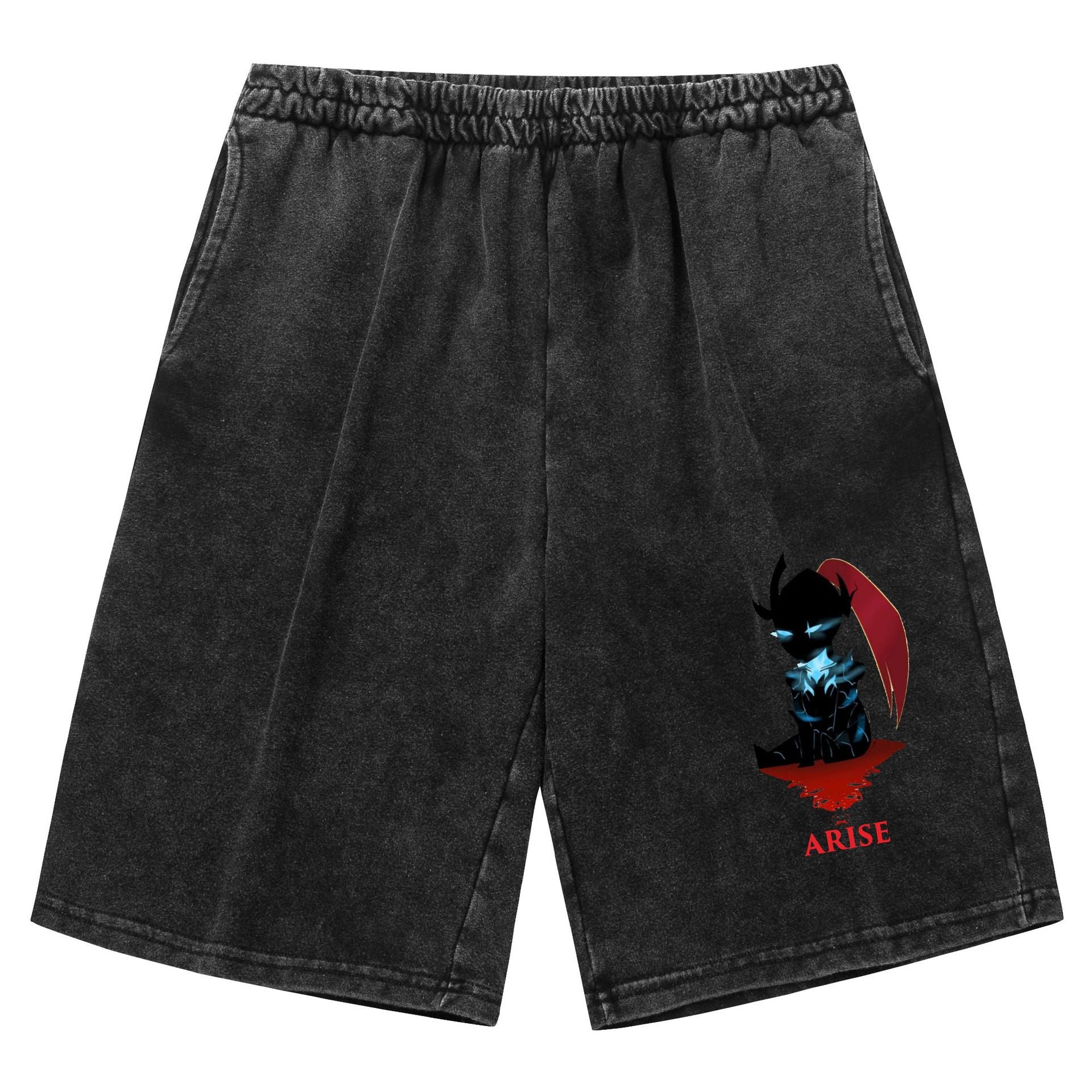 Pantalones cortos Solo Leveling con efecto desgastado