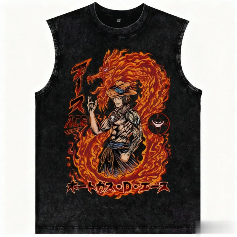 One Piece Anime Gym Vest Harajuku Streetwear