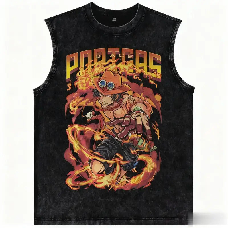 One Piece Anime Gym Vest Harajuku Streetwear