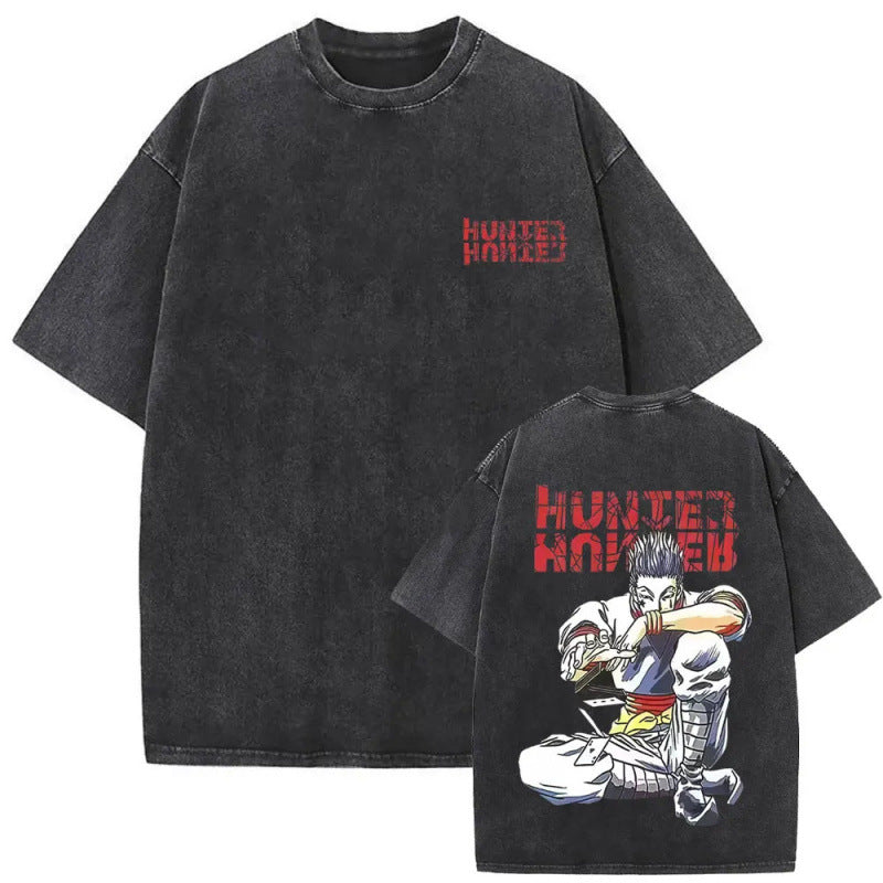 European Size Cotton Washed Vintage Anime Hunter X Hunter T Shirt