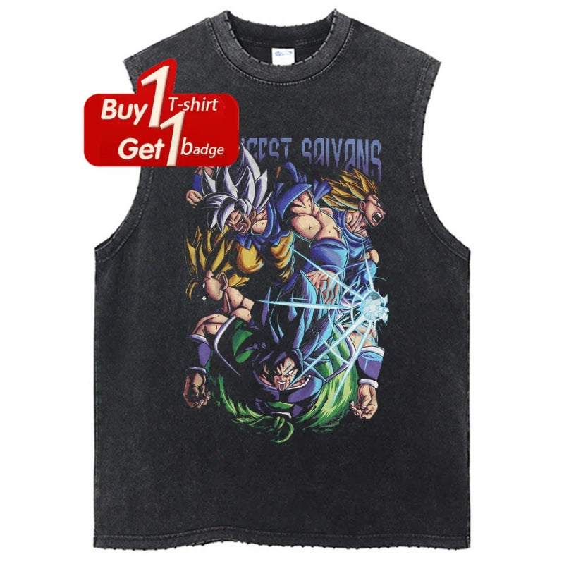 Ouma Cotton Men'S Tank Top Anime Dragon Ball Goku Graphi