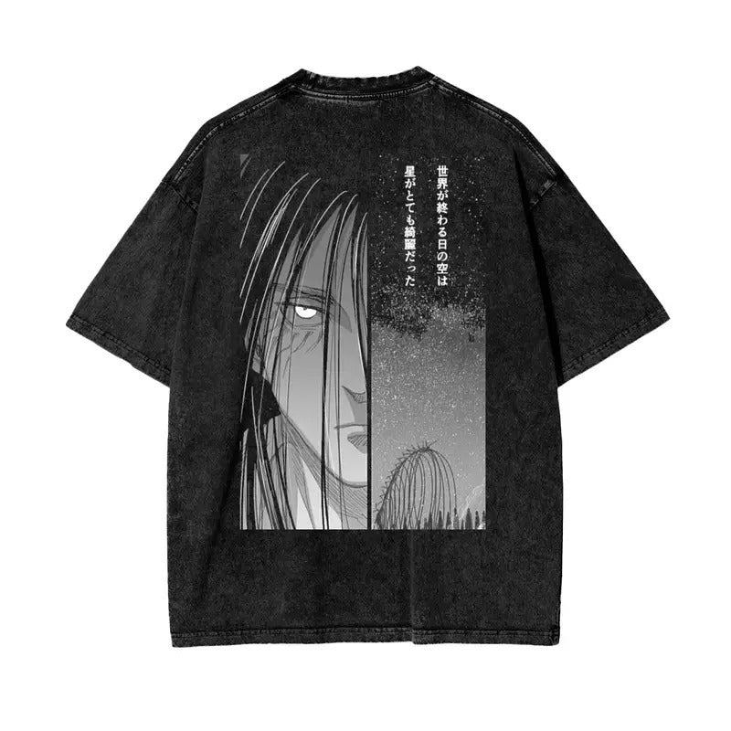 Euromax Cotton Attack On Titan Anime Acid Washed Oversize T