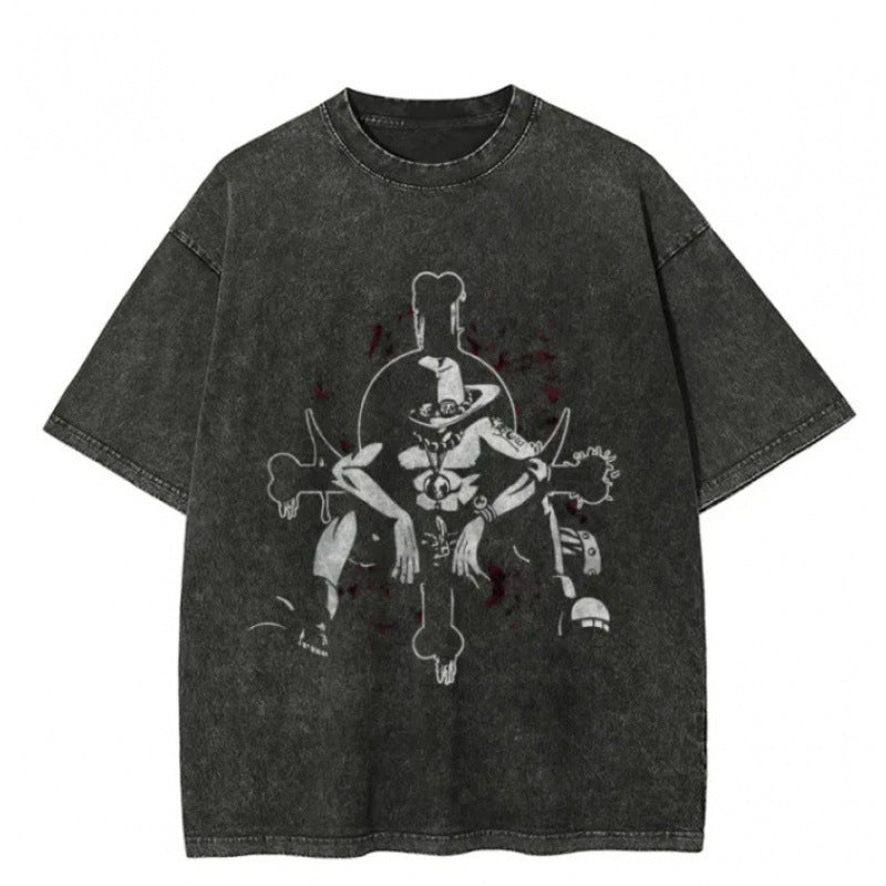 One Piece Vintage Black T-Shirt Men'S One-Pi