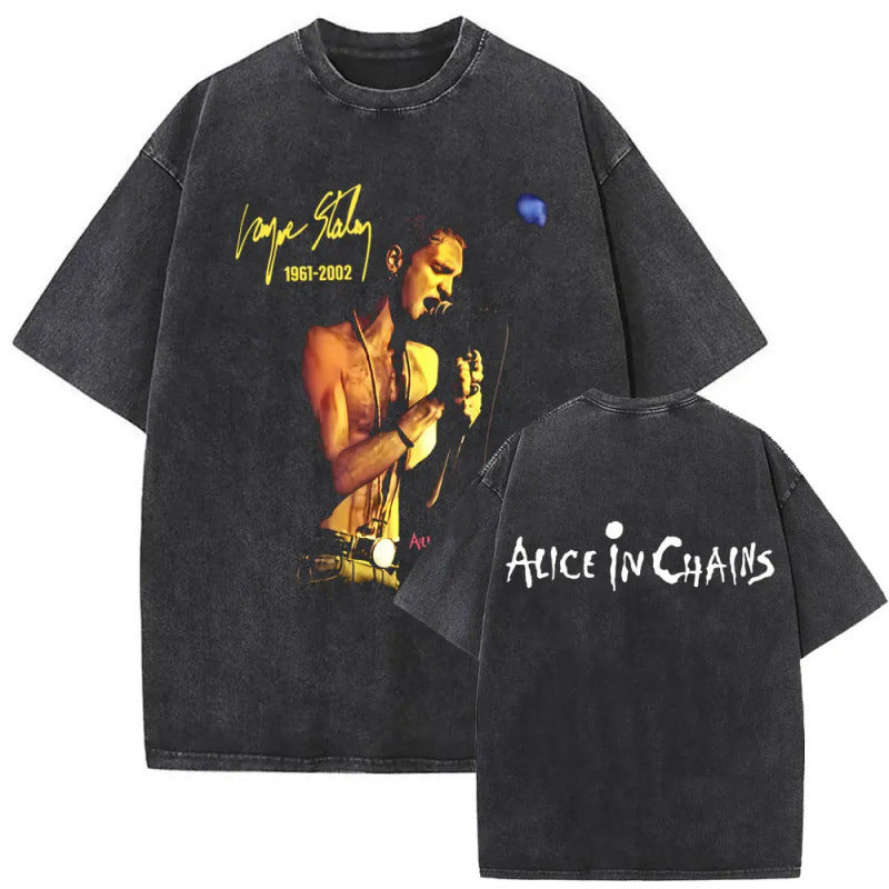 Ouma Pure Cotton Washed Vintage Rock Band Alice In Chains Fac