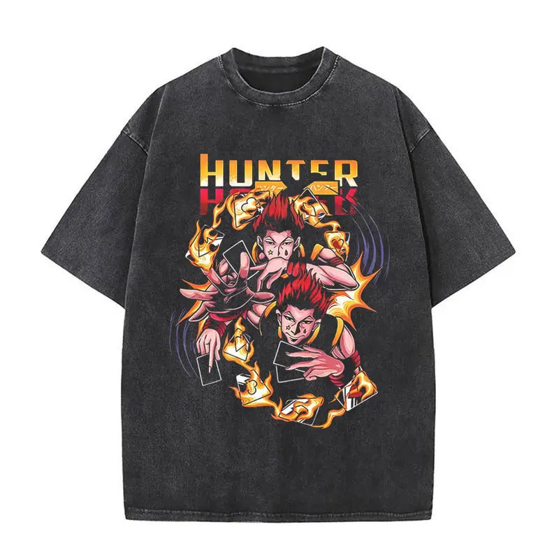 European Size Cotton Washed Vintage Anime Hunter X Hunter Hisoka