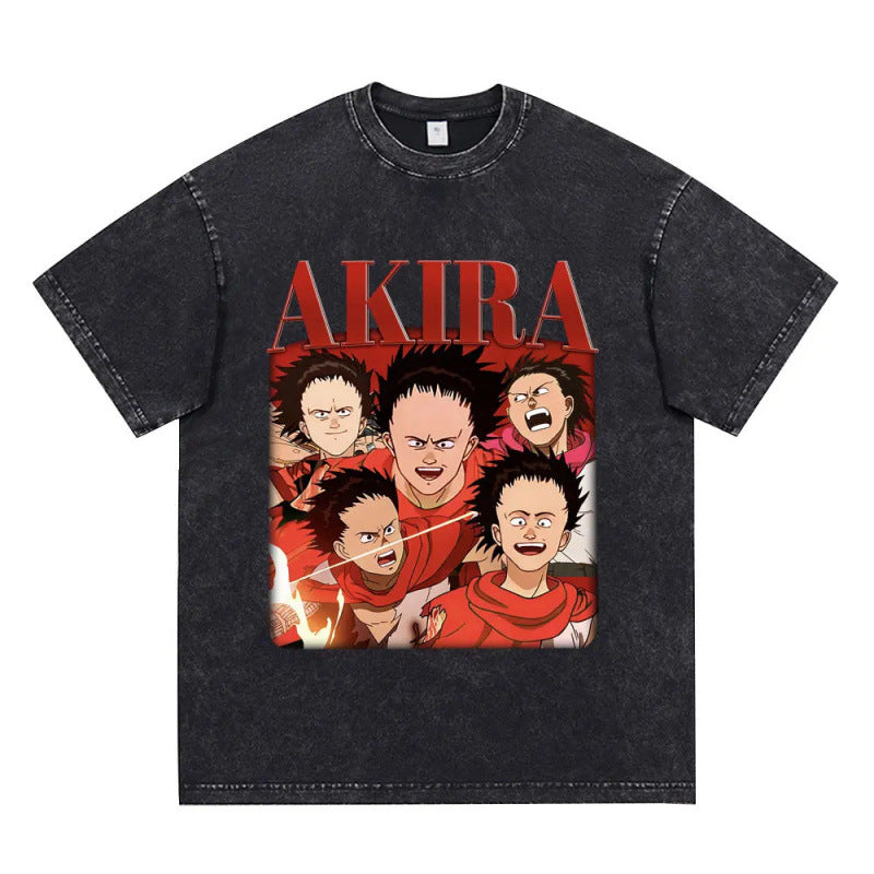 Anime Akira Vintage Washed T Shirt Movie Sci