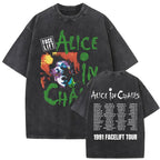 Ouma Pure Cotton Washed Vintage Rock Band Alice In Chains Fac