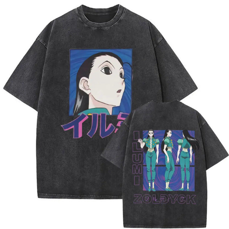 European Size Cotton Washed Vintage Anime Hunter X Hunter Hisoka