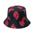 Gorro de pescador de Naruto Akatsuki con patrón de nubes para protección solar