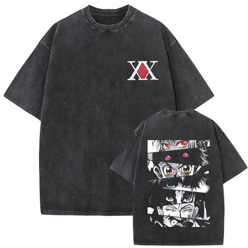 European Size Cotton Washed Vintage Anime Hunter X Hunter Hisoka