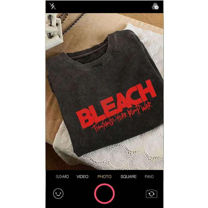 European Size Cotton Anime Tshirts Men Women Bleach Zaraki Kenpac