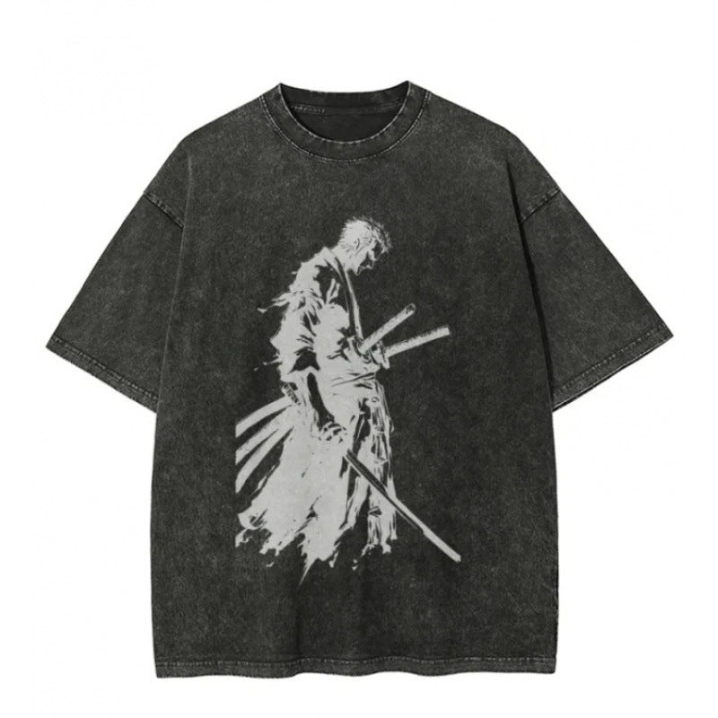 One Piece Vintage Black T-Shirt Men'S One-Pi