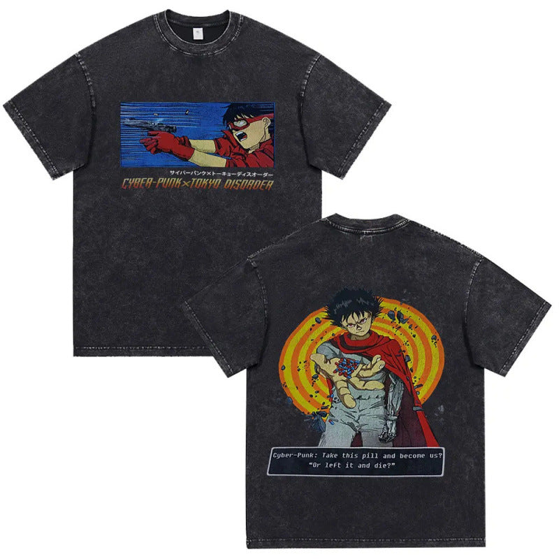 Anime Akira Vintage Washed T Shirt Movie Sci