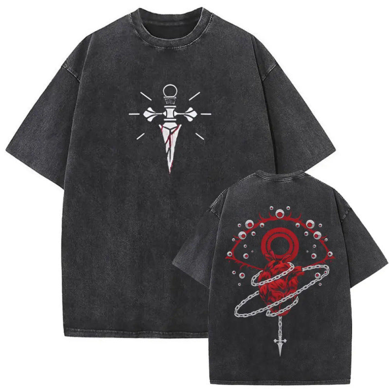 European Size Cotton Washed Vintage Anime Hunter X Hunter Hisoka