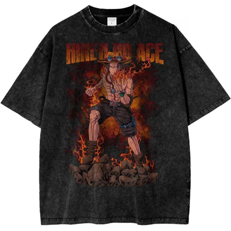 Ouma Pure Cotton One Piece Zoro Portgas D Ace Shirt Anime Ret