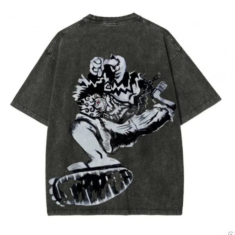 One Piece Vintage Black T-Shirt Men'S One-Pi