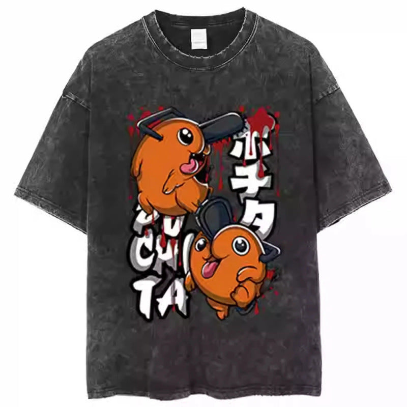 Anime Chainsaw Man T-Shirt Denji Power Makim
