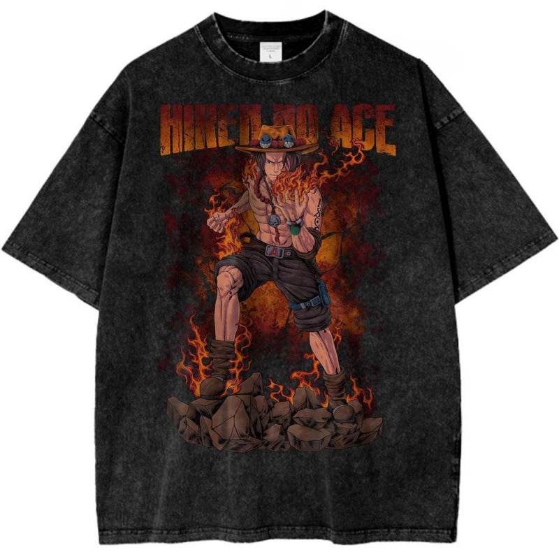 Ouma Pure Cotton One Piece Zoro Portgas D Ace Shirt Anime Ret