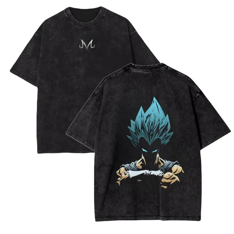 Dragon Ball Vegeta Anime Washed Graphic T-Sh