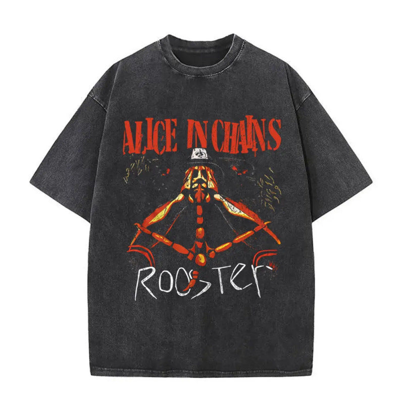 Ouma Pure Cotton Washed Vintage Rock Band Alice In Chains Fac