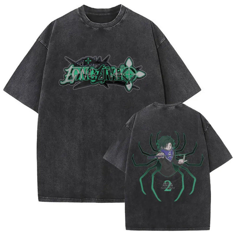 European Size Cotton Washed Vintage Anime Hunter X Hunter T Shirt