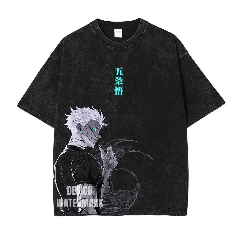 European Size Cotton Anime Jujutsu Kaisen Gojo Satoru Summer T-Sh