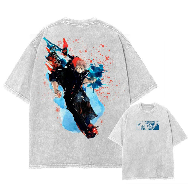 European Size Cottonmen Anime Graphic T-Shirts Streetwear Vintag