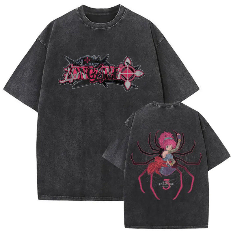 European Size Cotton Washed Vintage Anime Hunter X Hunter T Shirt