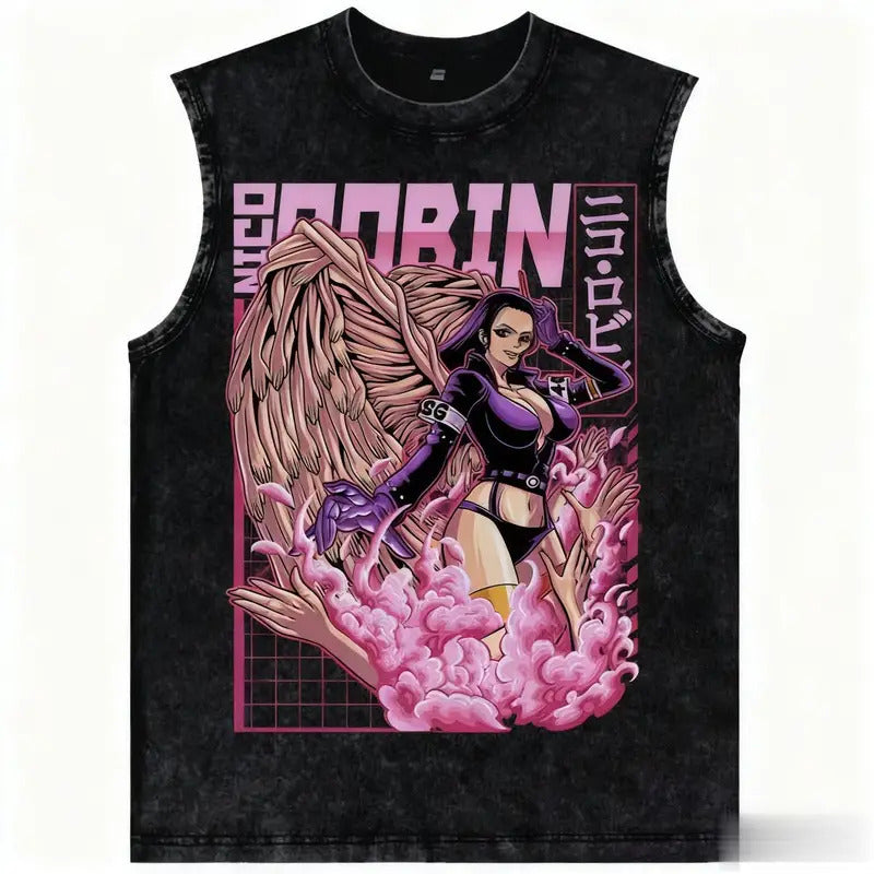One Piece Anime Gym Vest Harajuku Streetwear