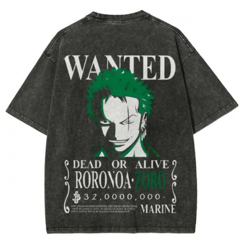 One Piece Vintage Black T-Shirt Men'S One-Pi