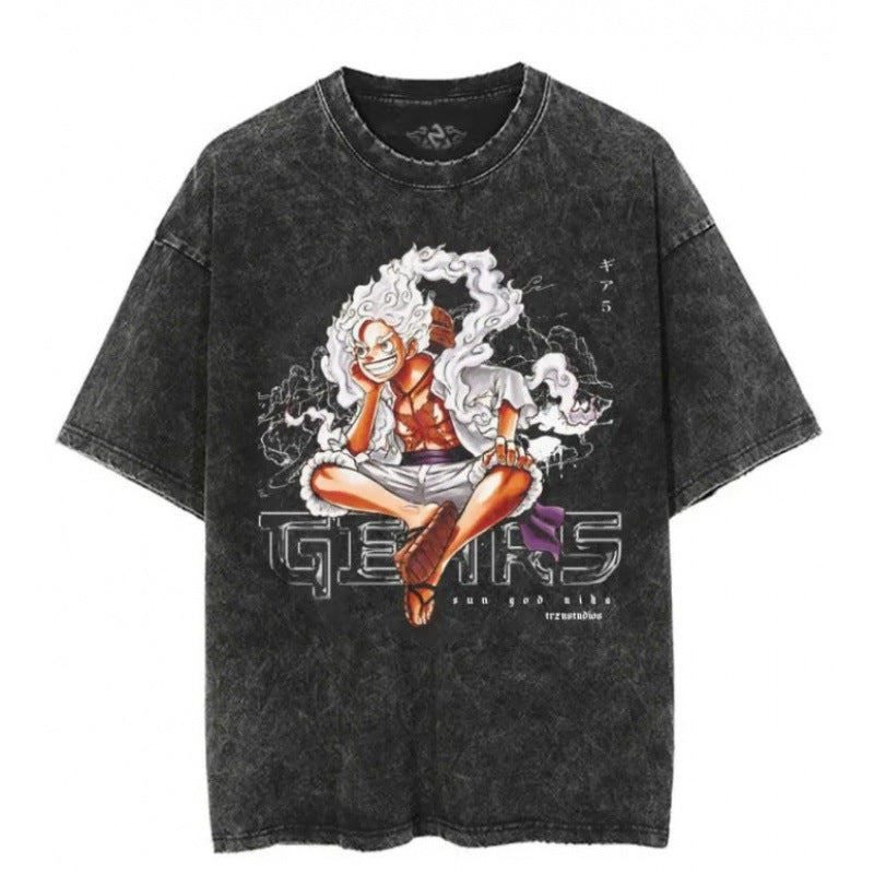 One Piece Vintage Black T-Shirt Men'S One-Pi