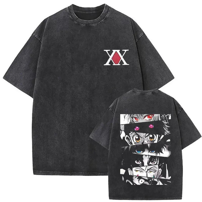 European Size Cotton Washed Vintage Anime Hunter X Hunter Hisoka