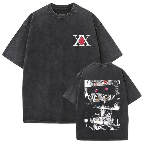 European Size Cotton Washed Vintage Anime Hunter X Hunter Hisoka