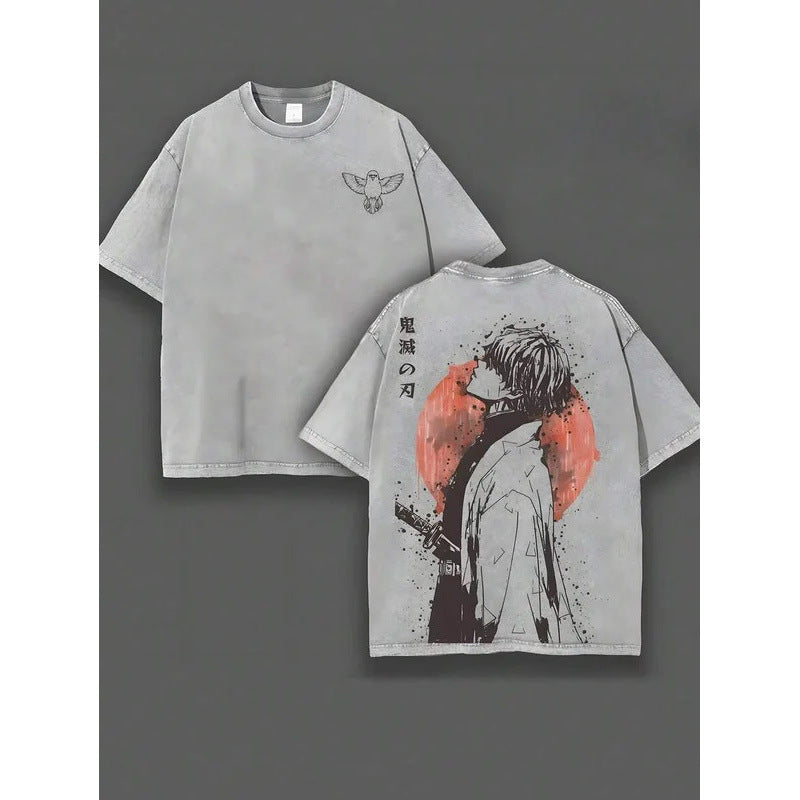 European Size Cotton A-Zenitsu Graphic Tshirt Anime Demon Slayer