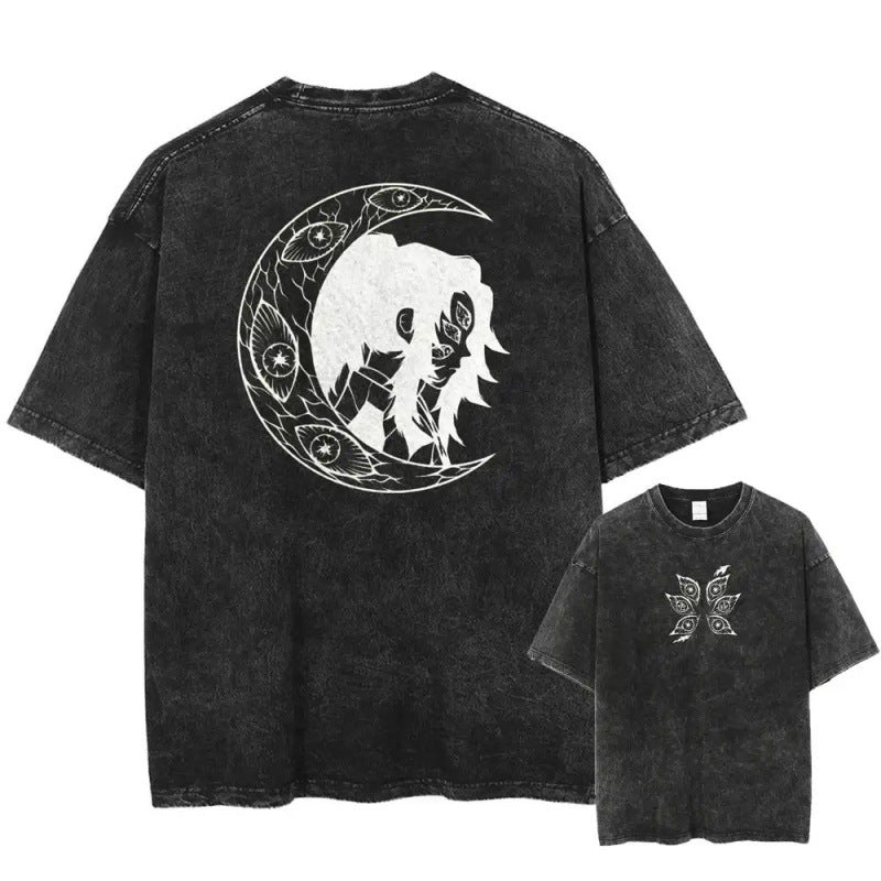 Vintage Men'S Washed T-Shirt Demon Slayer An
