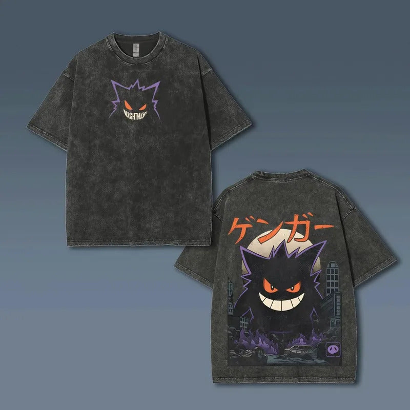 Ouma Cotton Miniso Pokémon Animated Gengar Print Vintag
