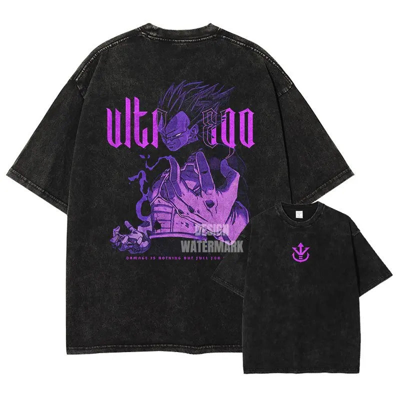 Dragon Ball Vegeta Anime Washed Graphic T-Sh