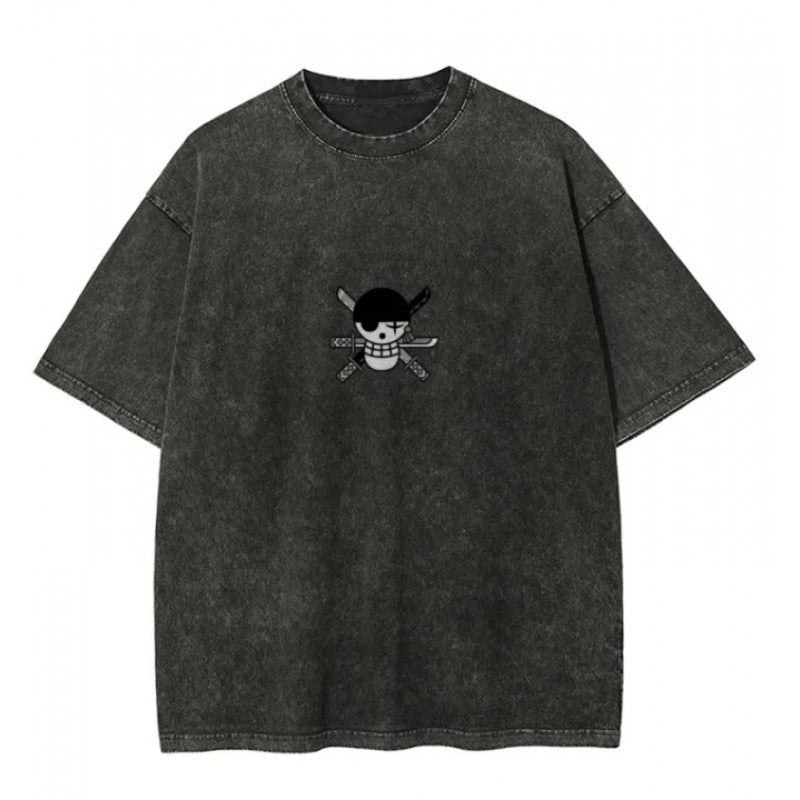 One Piece Vintage Black T-Shirt Men'S One-Pi