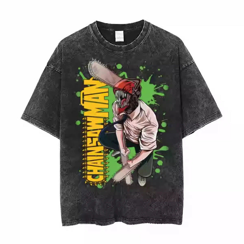 Anime Chainsaw Man T-Shirt Denji Power Makim