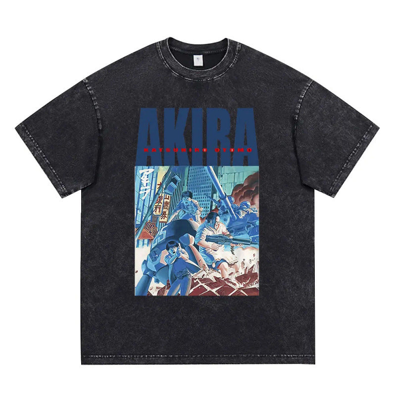Anime Akira Vintage Washed T Shirt Movie Sci