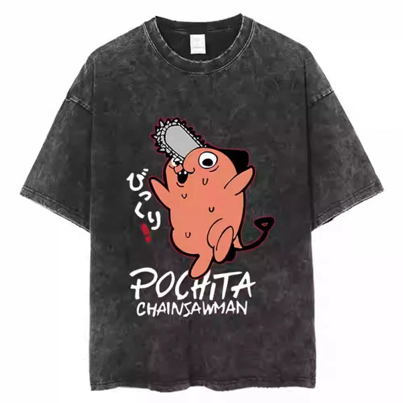 Anime Chainsaw Man T-Shirt Denji Power Makim