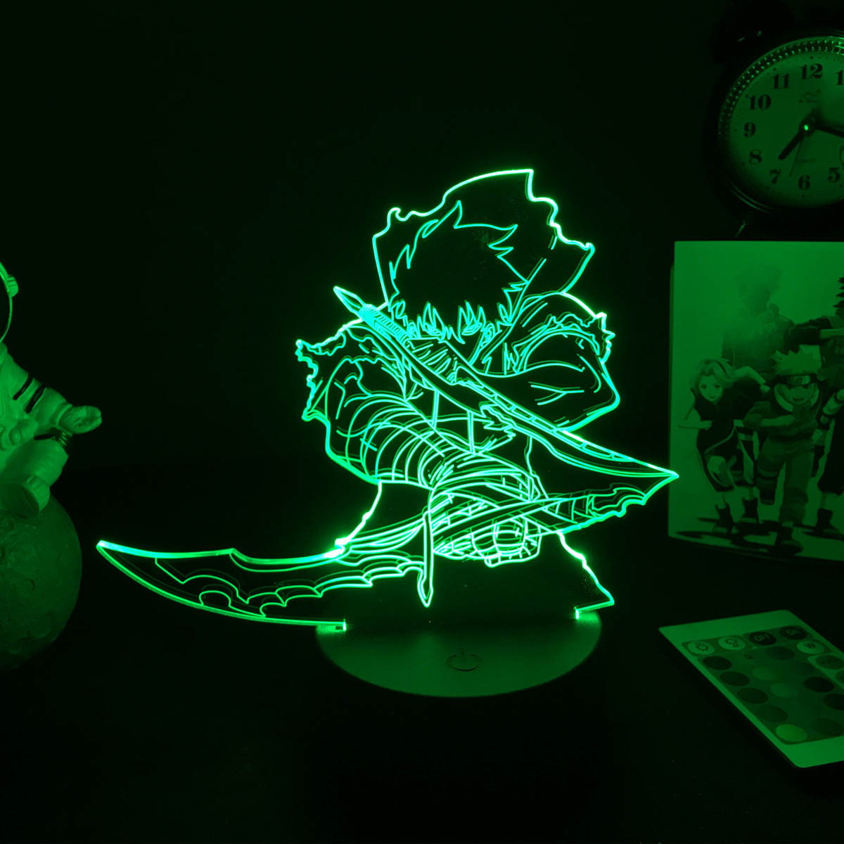 Solo Leveling-Sung Jin-Woo Lámpara Nocturna 3D 7 colores ajustables